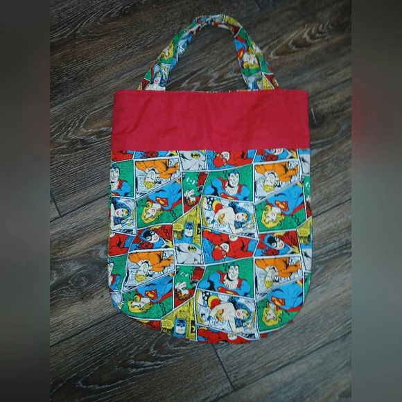 DC Hero's red handmade tote bag action figures,superman wonderwoman - Picture 2 of 7